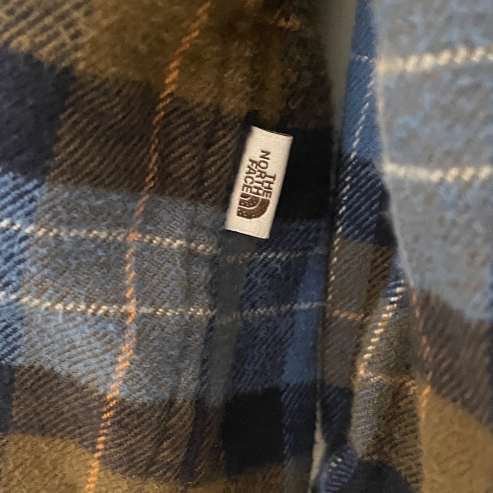 The North Face Blue Brown Plaid Arroyo Flannel Button Down Shirt Mountain Man 2X - Picture 3 of 6